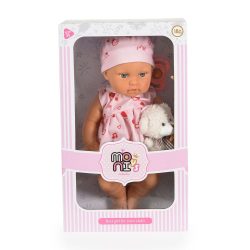 BABA 30cm újszülött macival PINK