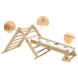 PIKLER 2in1 fa MÁSZÓKA 3szög és mászórámpa Montessori 132*60cm NATUR
