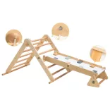 PIKLER 2in1 fa MÁSZÓKA 3szög és mászórámpa Montessori 132*60cm NATUR