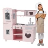 Fa kiskonyha berendezésekkel szivecskés PINK