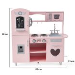 Fa kiskonyha berendezésekkel szivecskés PINK