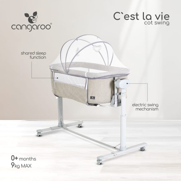 CEST LA VIE babaöböl távirányítóval ringató funkcióval SSZÜRKE