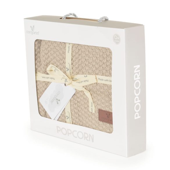 POPCORN Kötött takaró 80x100cm BÉZS/vbarna