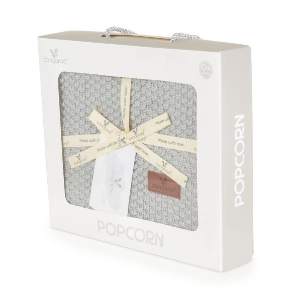 POPCORN Kötött takaró 80x100cm SZÜRKE