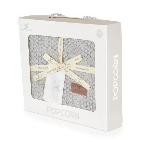 POPCORN Kötött takaró 80x100cm SZÜRKE
