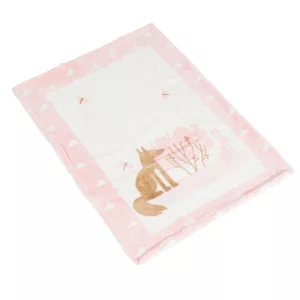 Baba takaró LITTLE FRIENDS 80x110 cm erdei állatos PINK