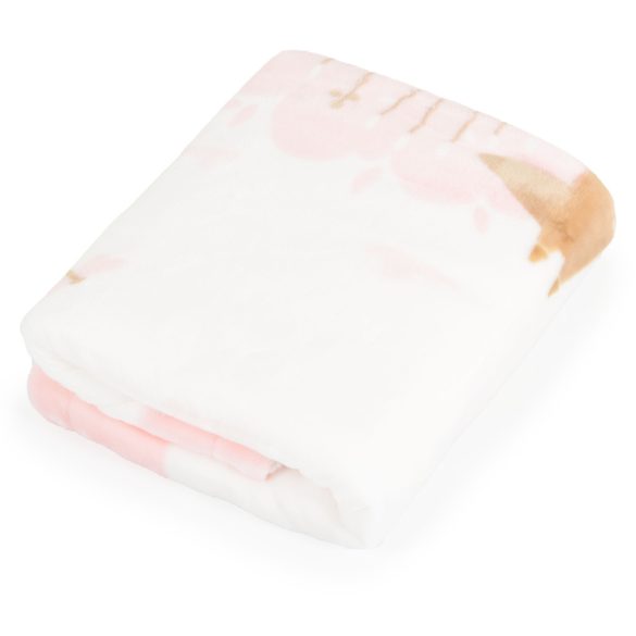 Baba takaró LITTLE FRIENDS 80x110 cm erdei állatos PINK