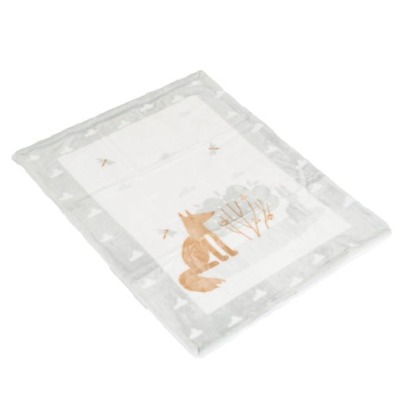 Baba takaró LITTLE FRIENDS 80x110 cm erdei állatos SZÜRKE