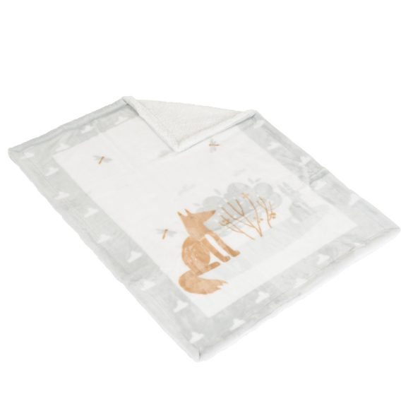 Baba takaró LITTLE FRIENDS 80x110 cm erdei állatos SZÜRKE