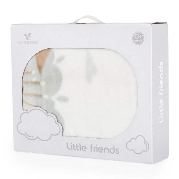 Baba takaró LITTLE FRIENDS 80x110 cm erdei állatos SZÜRKE