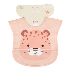 MOODY előke, zsebes, tépőzáras, leopárd PINK