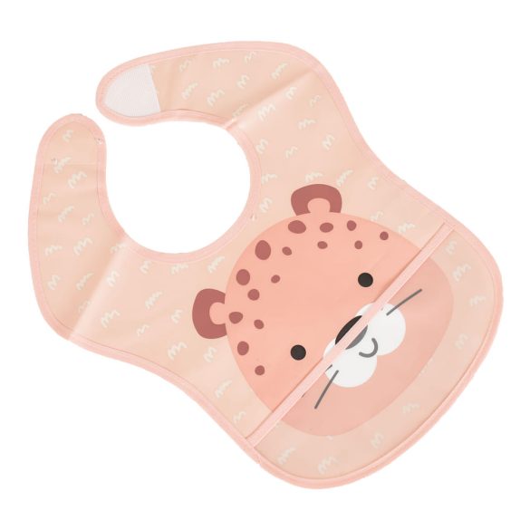 MOODY előke, zsebes, tépőzáras, leopárd PINK