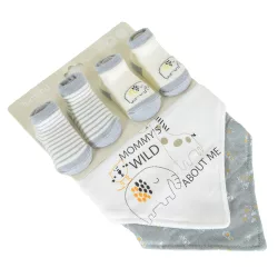 TUMMY zokni+nyálkendő szett 2+2db SZÜRKE