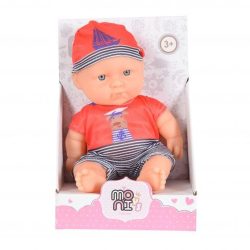 BABA 20cm újszülött Tengerész ruha PIROS/SZÜRKE