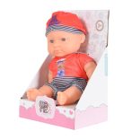 BABA 20cm újszülött Tengerész ruha PIROS/SZÜRKE