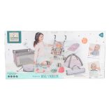 BABA játékszett 36 cmes LÁNY babával delux playset SZÜRKE