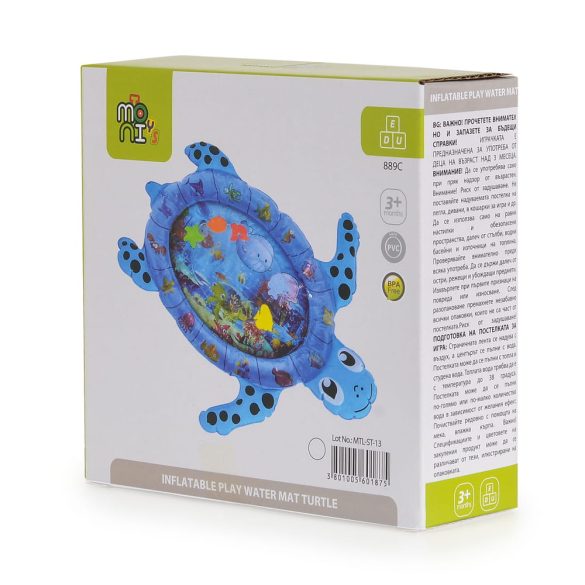 JÁTSZÓSZŐNYEG vizes, halacskákkal teknős alakú KÉK