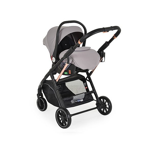 BINGO babakocsi  SZETT újszülött kortól 22kg-ig 2in1 sport+váz+hordozó STEEL EZÜSTSZÜRKE