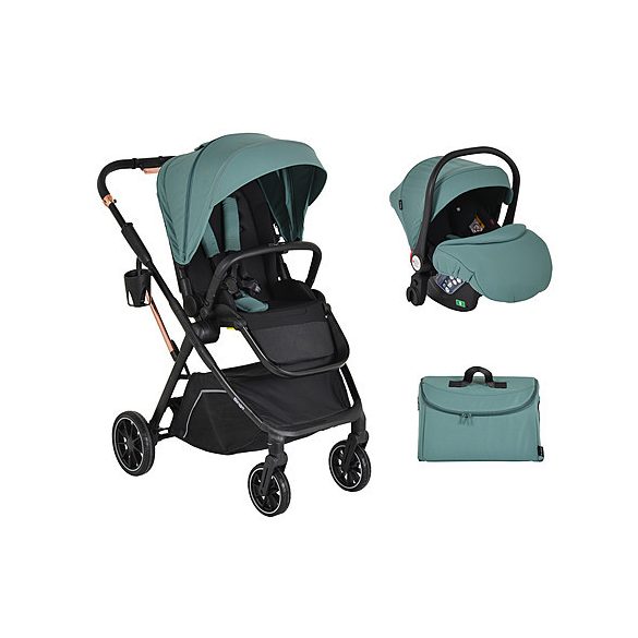 BINGO babakocsi  SZETT újszülött kortól 22kg-ig 2in1 sport+váz+hordozó MARINE ZÖLD