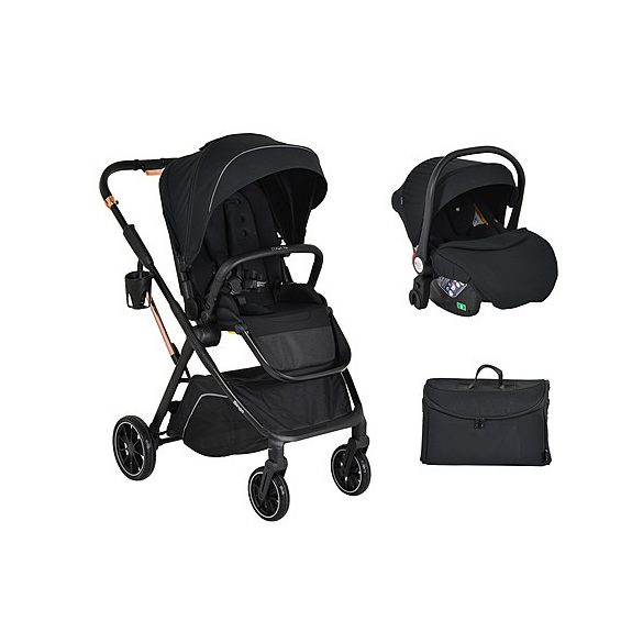 BINGO babakocsi SZETT újszülött kortól 22kg-ig 2in1 sport+váz+hordozó ANTRACIT