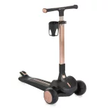 AERO roller, összecsukható, 50kg-ig, 3 kerekű, arany váz FEKETE