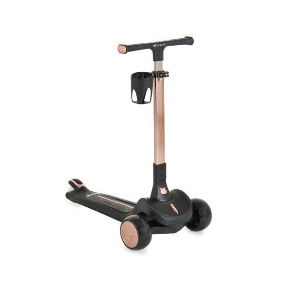 AERO roller, összecsukható, 50kg-ig, 3 kerekű, arany váz FEKETE