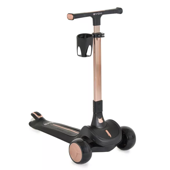 AERO roller, összecsukható, 50kg-ig, 3 kerekű, arany váz FEKETE
