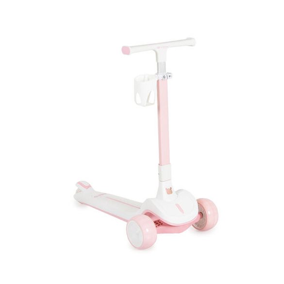 AERO roller, összecsukható, 50kg-ig, 3 kerekű, váza fehér/RÓZSASZÍN