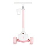 AERO roller, összecsukható, 50kg-ig, 3 kerekű, váza fehér/RÓZSASZÍN