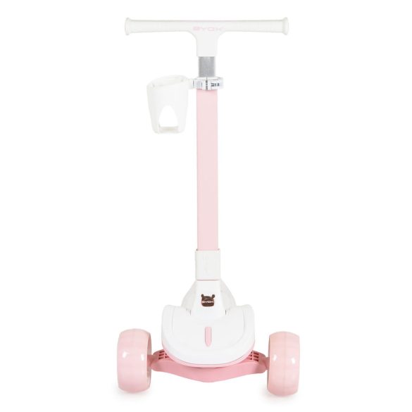 AERO roller, összecsukható, 50kg-ig, 3 kerekű, váza fehér/RÓZSASZÍN