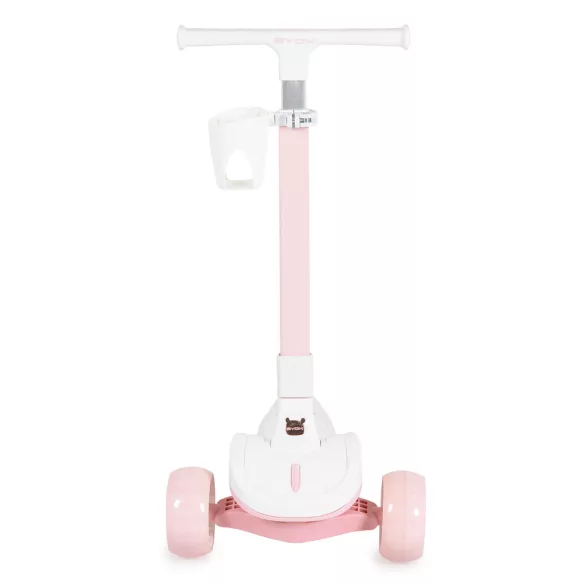 AERO roller, összecsukható, 50kg-ig, 3 kerekű, váza fehér/RÓZSASZÍN