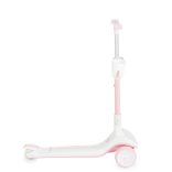 AERO roller, összecsukható, 50kg-ig, 3 kerekű, váza fehér/RÓZSASZÍN