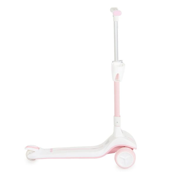 AERO roller, összecsukható, 50kg-ig, 3 kerekű, váza fehér/RÓZSASZÍN