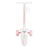 AERO roller, összecsukható, 50kg-ig, 3 kerekű, váza fehér/RÓZSASZÍN