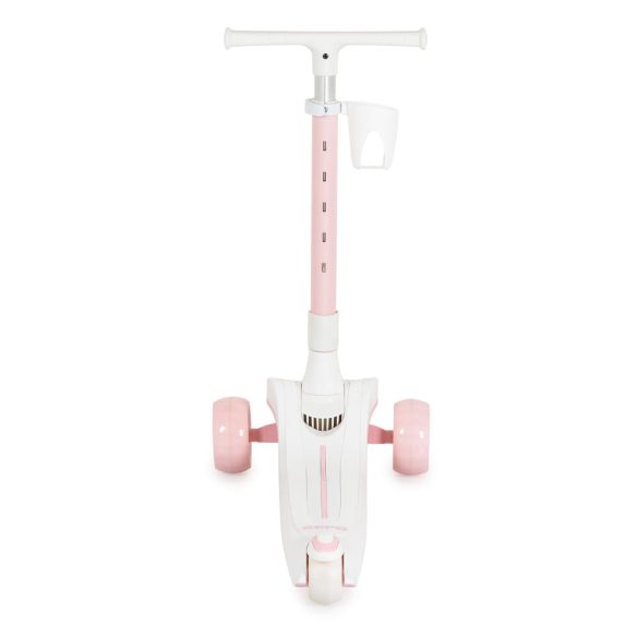 AERO roller, összecsukható, 50kg-ig, 3 kerekű, váza fehér/RÓZSASZÍN