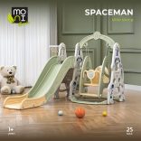 MONI óriás játszószett csúszdával, hintával, kosárlabdával Spaceman ZÖLD