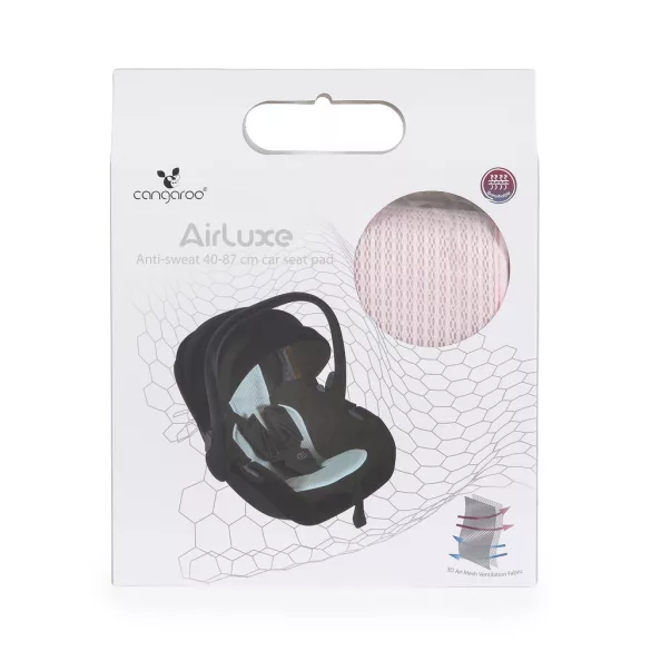 AIRLUXE autós hordozó párna, izzadásgátlós 40-87cm PINK