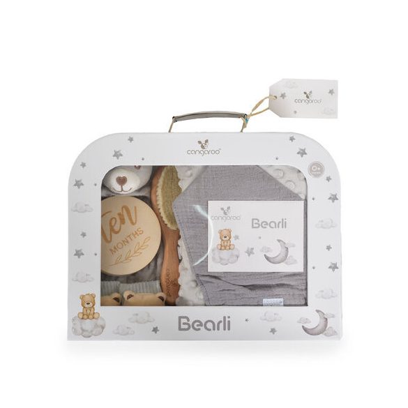 BEARLI ajándékszett takaró, játék, zokni 6in1 SZÜRKE