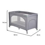 UNO utazóágy1 szintes zippes kibújóval SZÜRKE