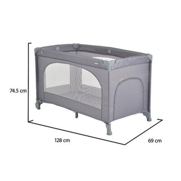 UNO utazóágy1 szintes zippes kibújóval SZÜRKE