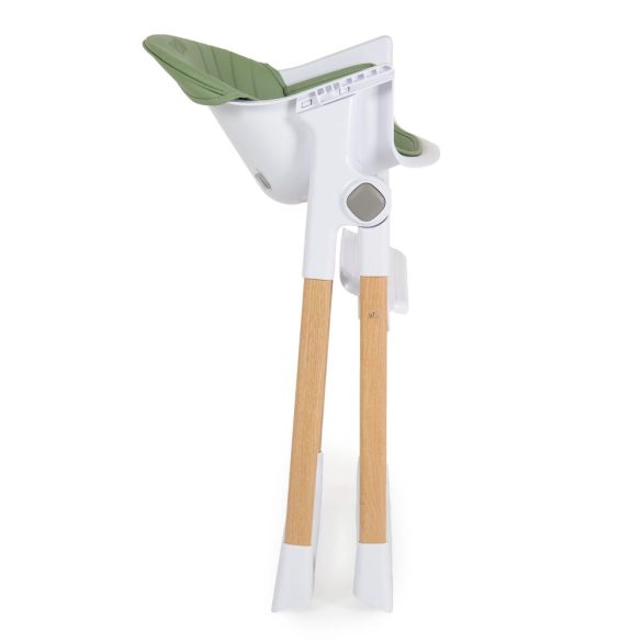 ALMOND etetőszék bőr ülés fa lábakkal ZÖLD