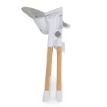 ALMOND etetőszék bőr ülés fa lábakkal SZÜRKE