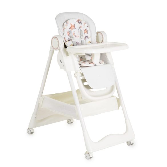 SURPRISE etetőszék szilikon tányérral, evőeszközzel, előkével FEHÉR