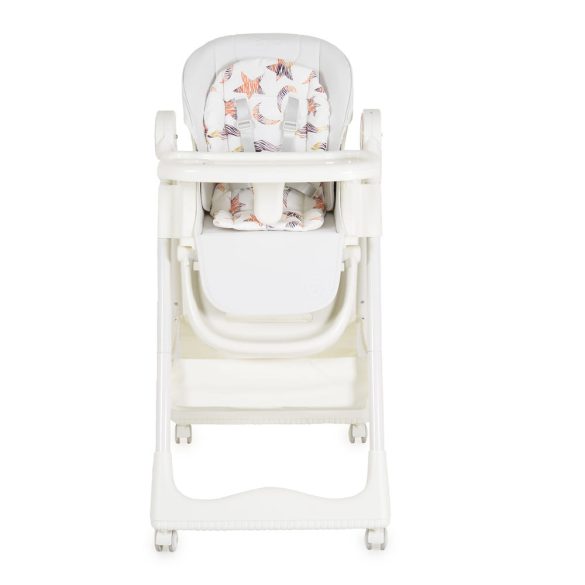 SURPRISE etetőszék szilikon tányérral, evőeszközzel, előkével FEHÉR