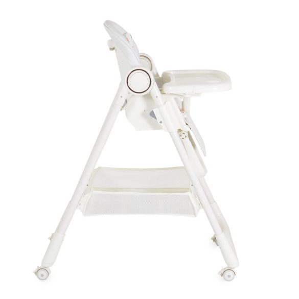 SURPRISE etetőszék szilikon tányérral, evőeszközzel, előkével FEHÉR