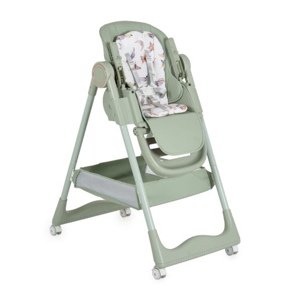 SURPRISE etetőszék szilikon tányérral, evőeszközzel, előkével ZÖLD