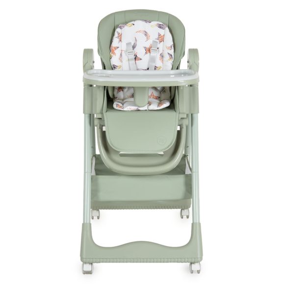 SURPRISE etetőszék szilikon tányérral, evőeszközzel, előkével ZÖLD