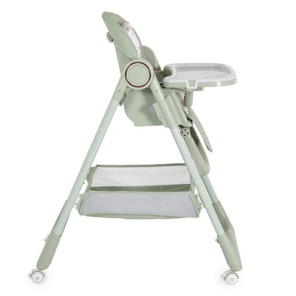 SURPRISE etetőszék szilikon tányérral, evőeszközzel, előkével ZÖLD