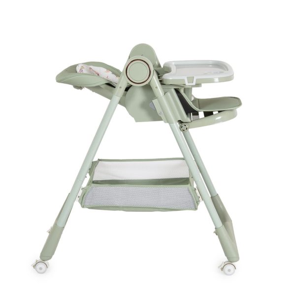 SURPRISE etetőszék szilikon tányérral, evőeszközzel, előkével ZÖLD