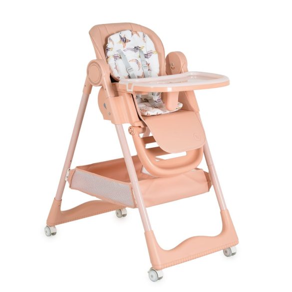 SURPRISE etetőszék szilikon tányérral, evőeszközzel, előkével PINK